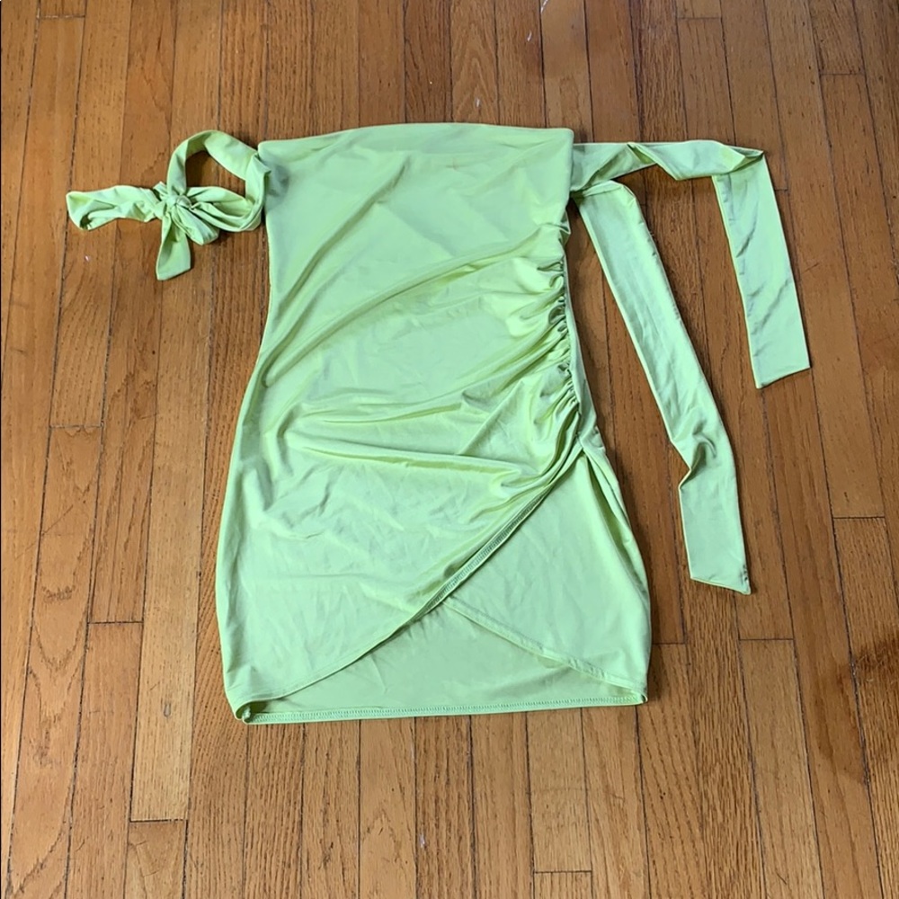 Strapless mini dress